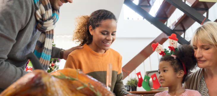 Kids and parents enjoying thanksgiving- Thanksgiving after Divorce tips from Attorney Sean Whitworth