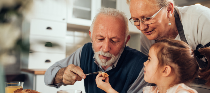 Grandparents helping grandchild eat- custody lawyer Sean Whitworth in Marietta Georgia